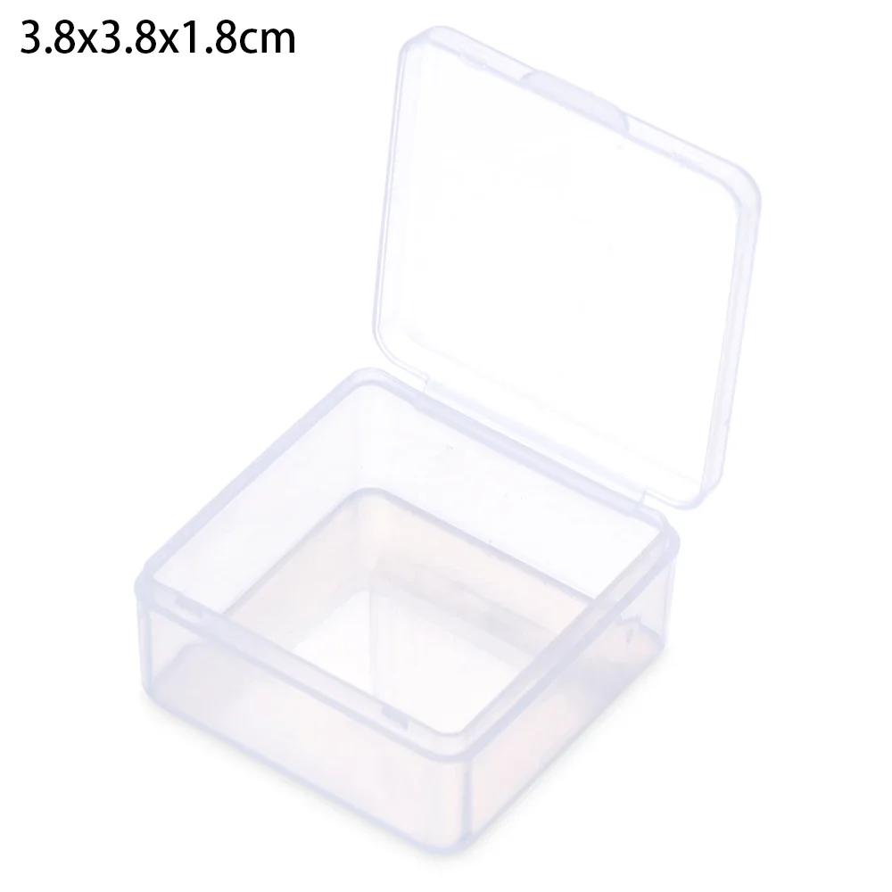 Square Round Plastic Transparent Storage Box Small Items Sundries Organizer Case Jewelry Beads Container Box Tools Accessories