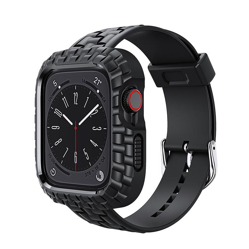 Silicone Watch Strap+Case for Apple Watch Ultra Band 49mm 45mm 41mm 44mm 40mm Sport Bracelet Cover Bumper iWatch 9 8 Se 7 6 5 4