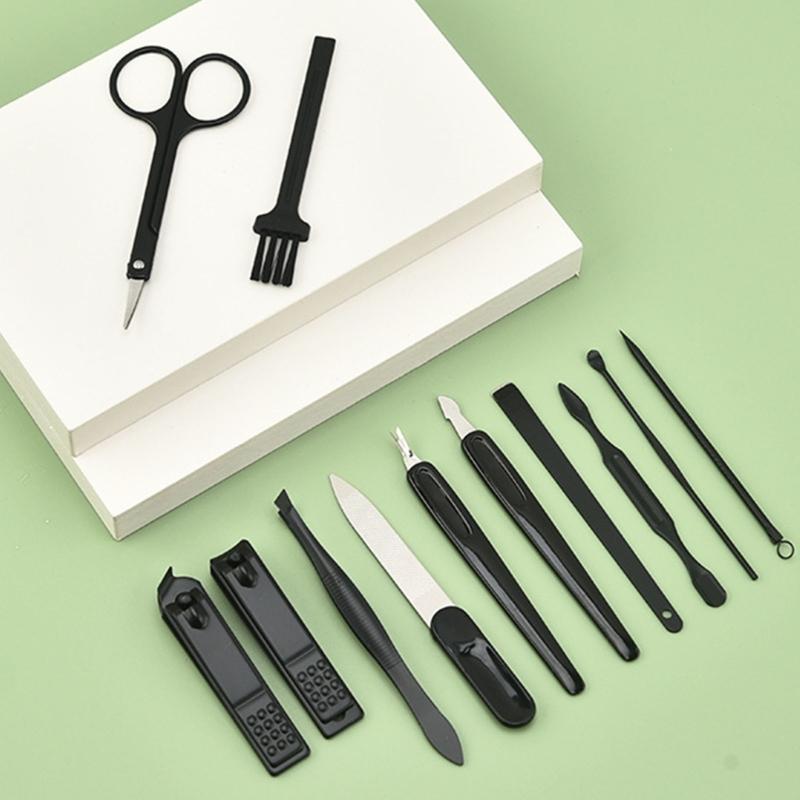 Portable Pieces Stainless 12 Steel Nail Care Kit For Men And Women With Pu Travel Pouch Manicure Pedicure Accessories