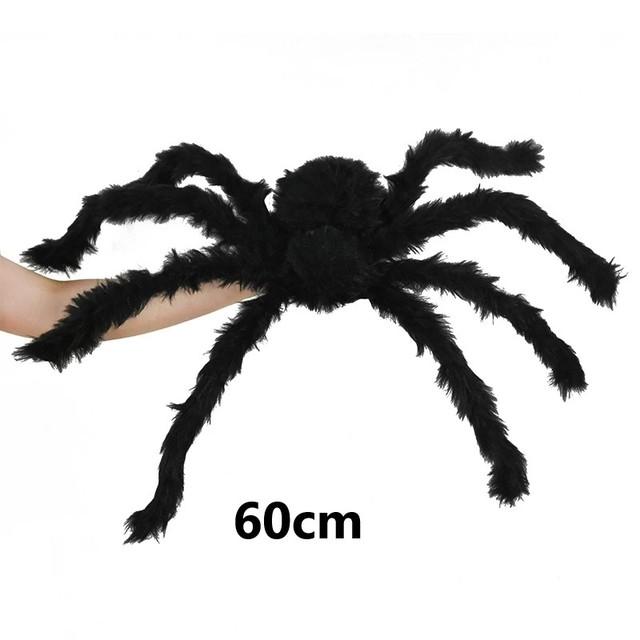 Halloween Big Decor Spider Horror Halloween Decoration Party Prop Outdoor Giant Spider Decor 30-200cm Chamber Prank Black Spider
