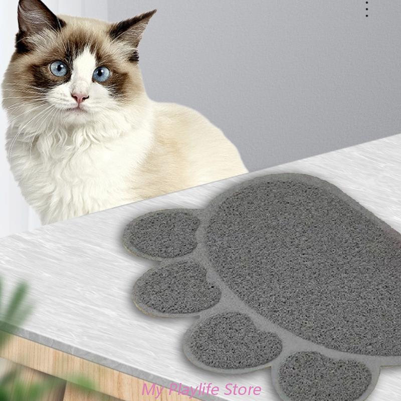 Haustier Katze Streumatte Pfotenabdruck Fressnapf Platzset Katzenbett Pads Rutschfest Wasserdicht Streumatten Katzenzubehör Teppichmatte