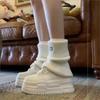 Spring/Autumn New Round-toe Thick-soled Trendy Lace-up Casual Sports Shoes Breathable Comfortable N-slip Student Walking Shoes