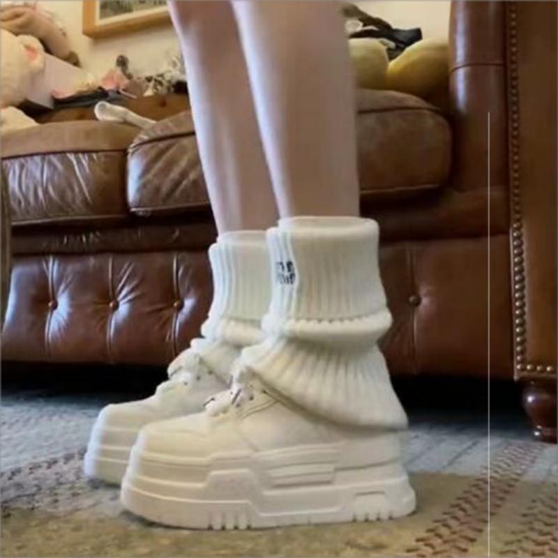 

Весна/Осень Новые Модные Повседневные Спортивные Туфли на Толстой Подошве с Круглым Носком на Шнуровке, Дышащие, Удобные, Нескользящие, Студенческие Туфли для Ходьбы 40 белый