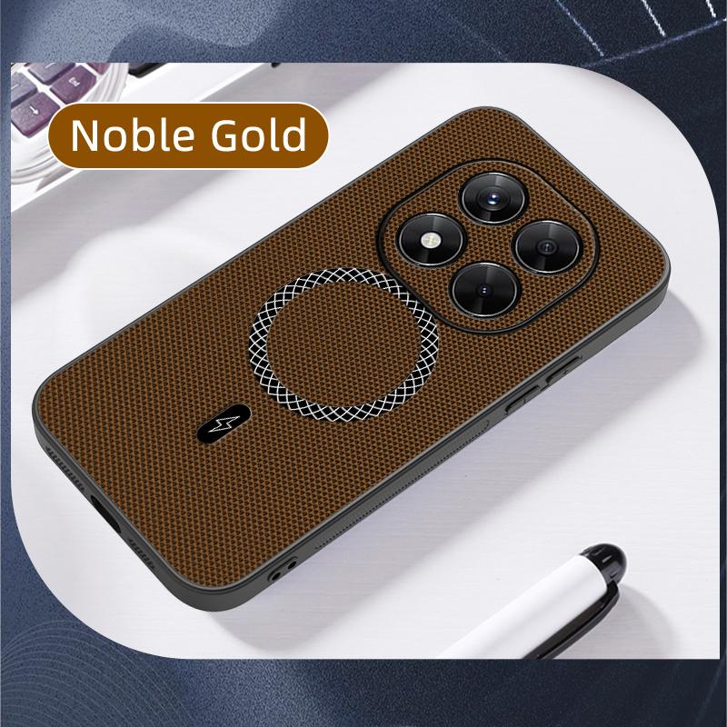 3D Leather Texture Wireless Charging ShockProof Magnetic Case For Xiaomi Redmi Note 14 Pro Plus Redmi Note14Pro+ Phone Cover