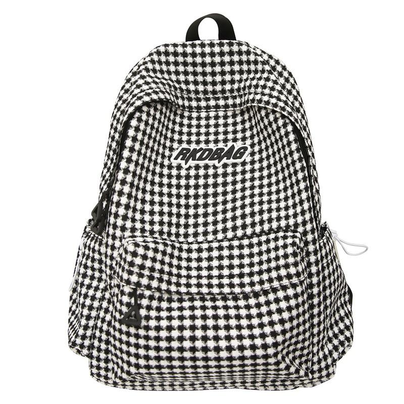 

Женский рюкзак с принтом «гусиная лапка» большой вместимости, школьная сумка для школьников, дорожный рюкзак чёрный