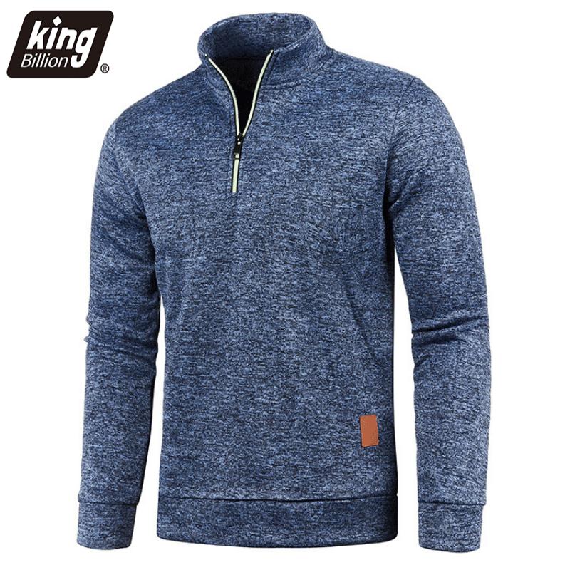 Einfarbig Mantel Männer Herbst Winter Lange Sleeve Zipper Stehkragen T-shirts für Männer Pullover Top Sport Männlich