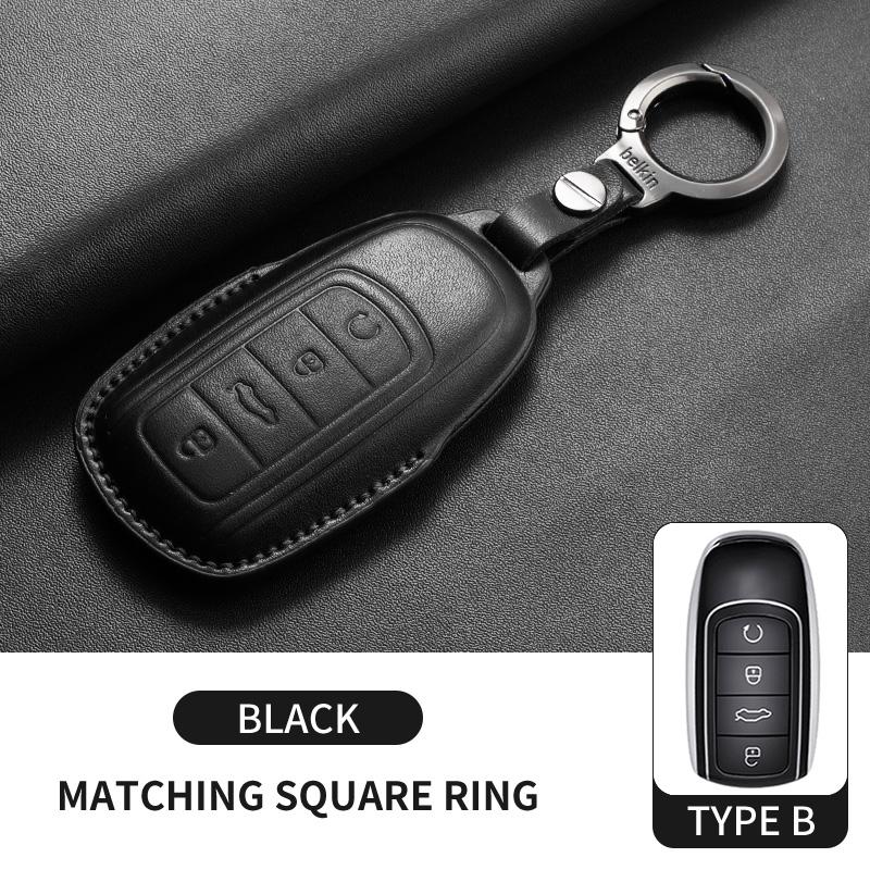 Fit For Chery Auto Tiggo 7 8 Arrizo 5 Pro Gx 5X Eq7 Exeed Series Rx Jaecoo J7 J8 Omoda 5 C5 Genuine Leather Auto Intelligent Key Fob Case Cover