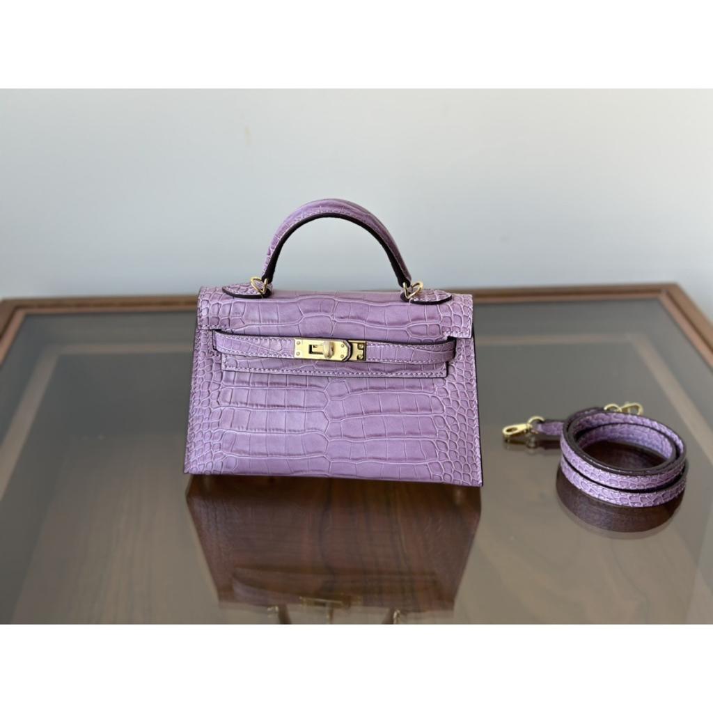 Kazilan 19cm crocodile pattern mini Kelli handbag fashion versatile shoulder messenger bag women's bag