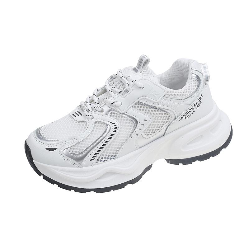 

2025 новые маленькие сетчатые спортивные туфли серебристо-серого цвета, универсальные кроссовки для папы, женские повседневные дышащие кроссовки интернет-знаменитости для бега 35 серый