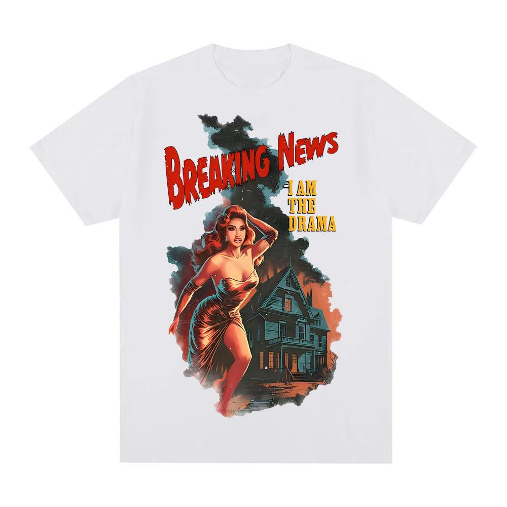 Cardi B - AM I THE DRAMA Album T Shirt  New Tee-shirt Graphic Printing Punk Tshirt Round Neck Clothing 100% Cotton Tees Top