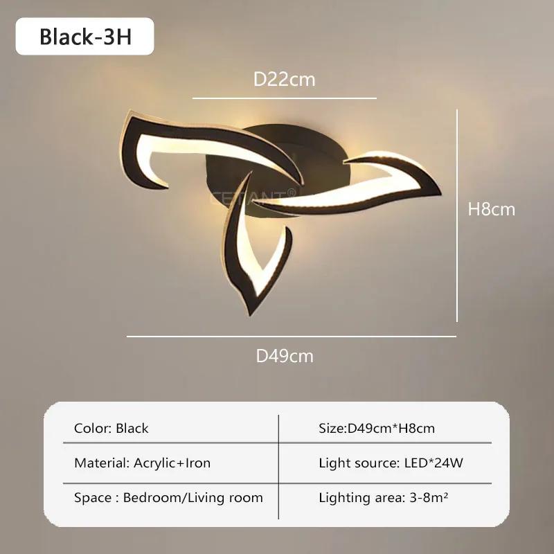 LED Taklamper 3/5 Vinkel Stjerne Innendørs Belysning Soverom Stue Arbeidsrom Gang Balkong Hjemmeinnredning Svart Hvit Lampe Lysekrone