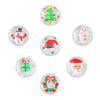 1Pcs 19mm Christmas Series Transparent Coloured Glaze Beads Hand-Painted Drop Oil Flat Round Beads For Jewelry Making DIY Charm Decoration