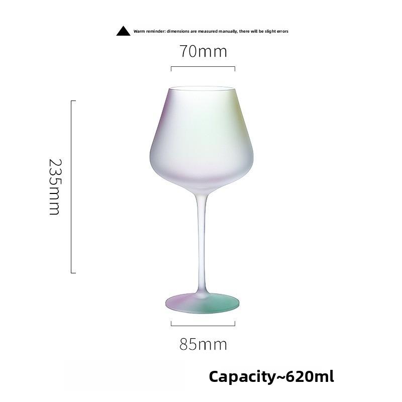 Frosted Ombre Crystal Wine Glasses Set of Aesthetic Glass Tumblers for Party Home Bar