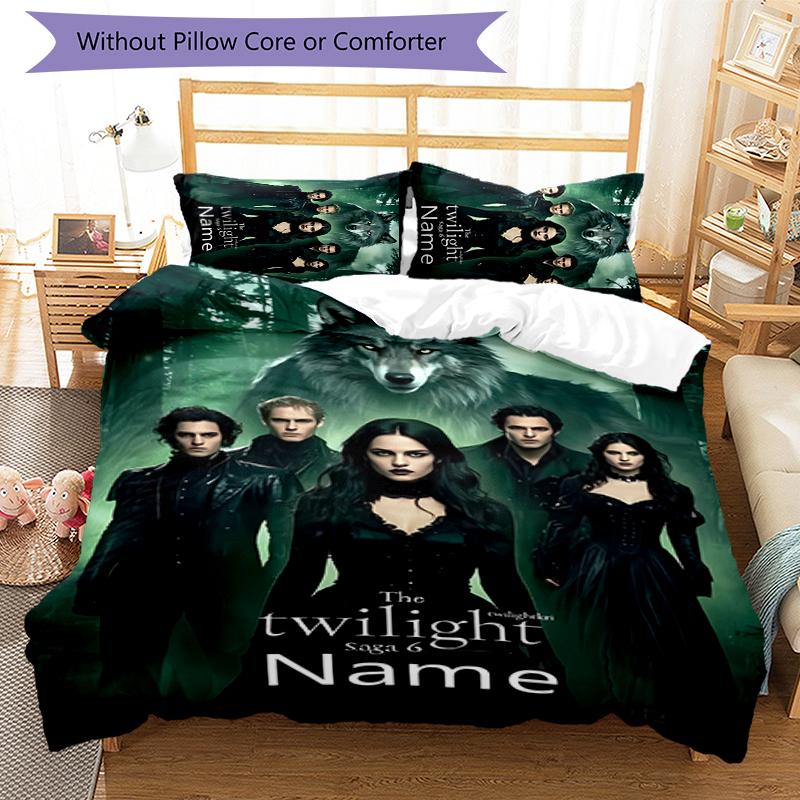 3pcs Custom Name The Twilight Saga Bedding Set Duvet Cover Closure Includes 1 Duvet Cover & 2 Pillowcases for All Seasons Bedroom Decor