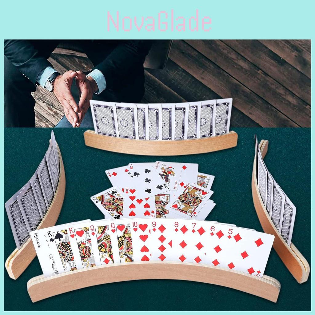 Wooden Card Holder Poker Rack With Extended Design For Card Enthusiasts