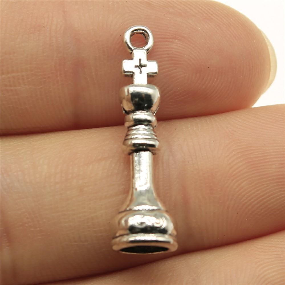 12pcs Chess Charms Antique Silver Color Chess Charms Pendants For Bracelets Chess Charms Making Jewelry