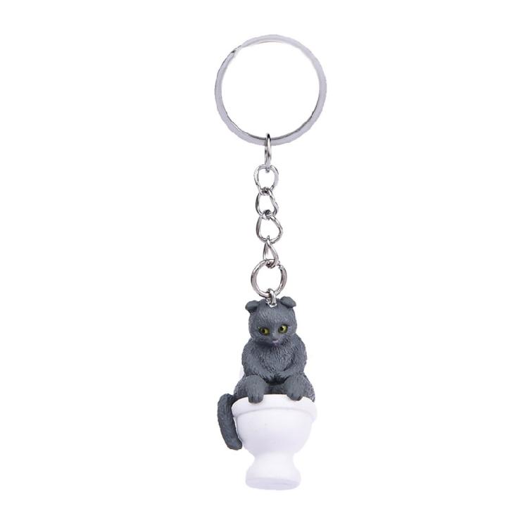 

Playful Toilet Cat Keychain Delicated Key Chains Decoration for Phone Keys Bags