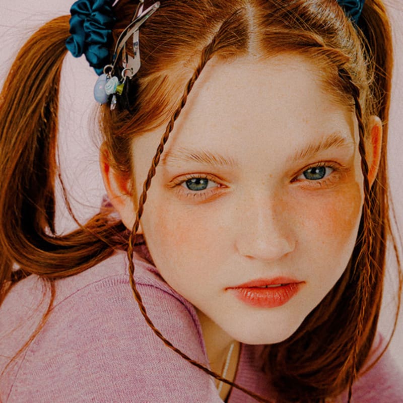 mellotory mini shirring satin scrunchie (dark green)