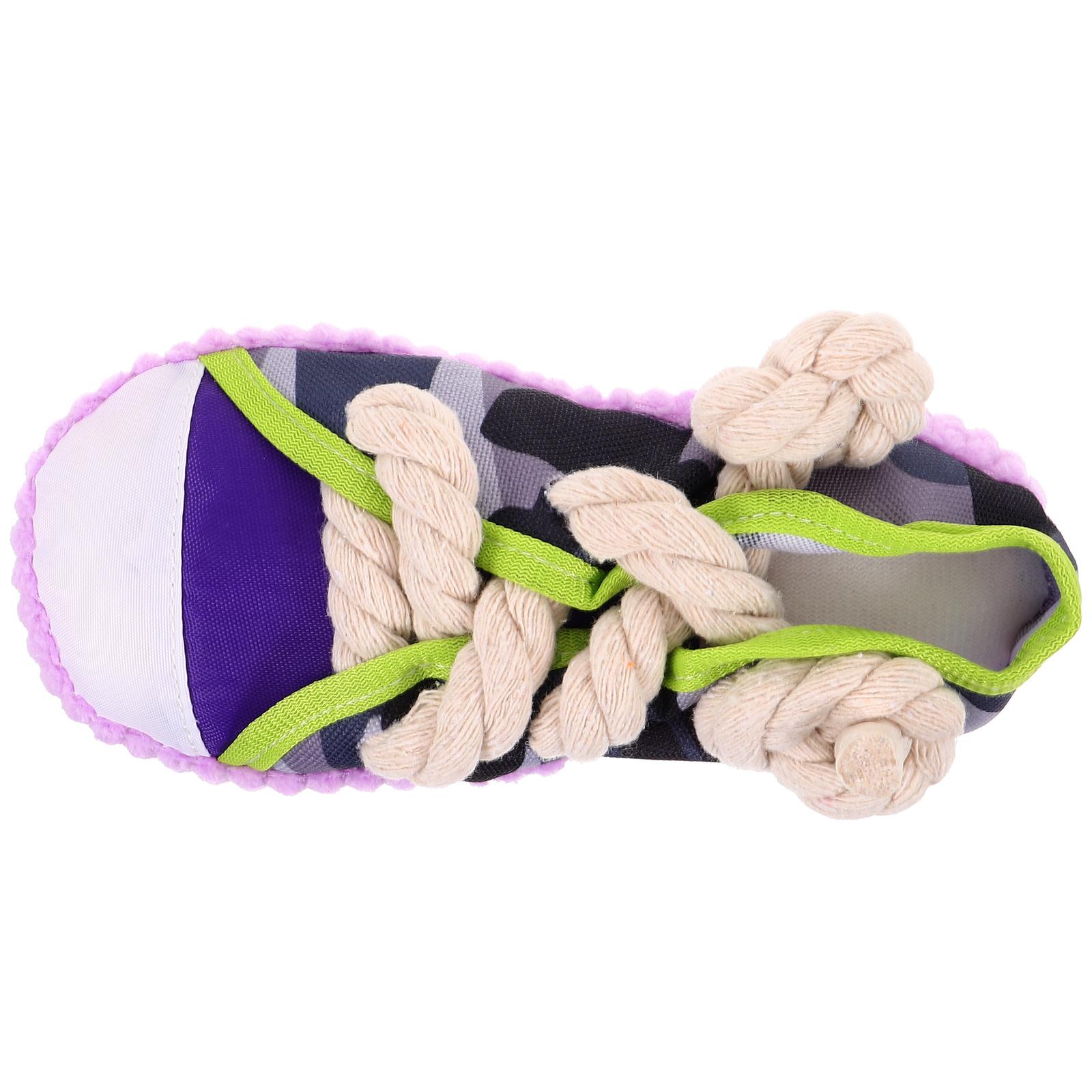 Purple Durable Squeaky Slippers Toy Dog Molar Toys Pet Chew Plaything Puppy Teething Chew Toy Animal Squeaky Dog Toys Pet 17.50X8.50X7.50CM