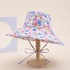 Women's Spring Summer Flower Print Bucket Hat Foldable Sunshade Casual Korean Style Outdoor Sun Hat Cloth Sunhat