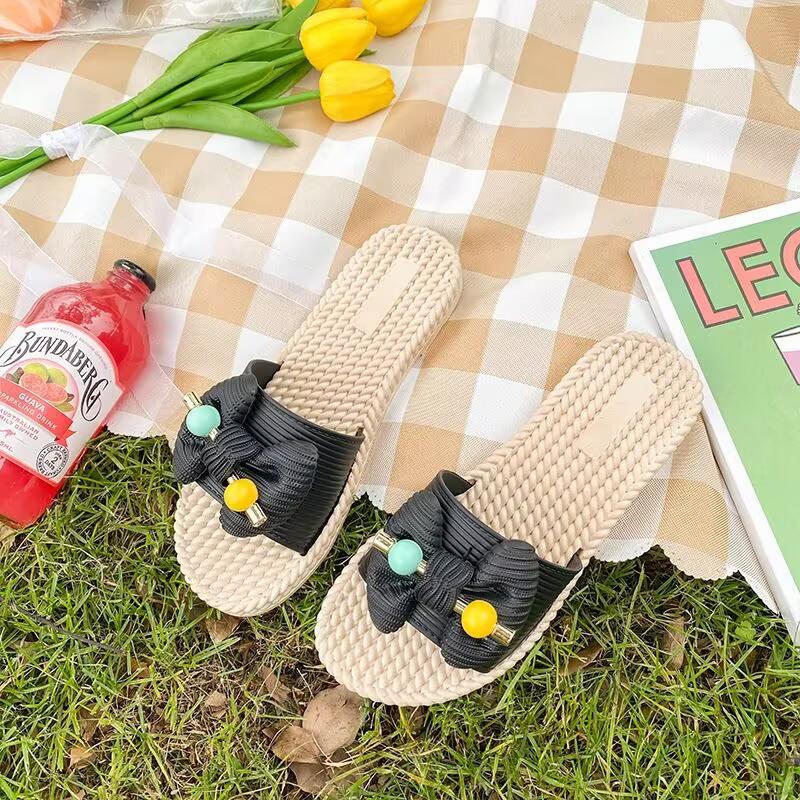 Women Lady Home Bow Slippers Autumn and Summer Classic Shoes