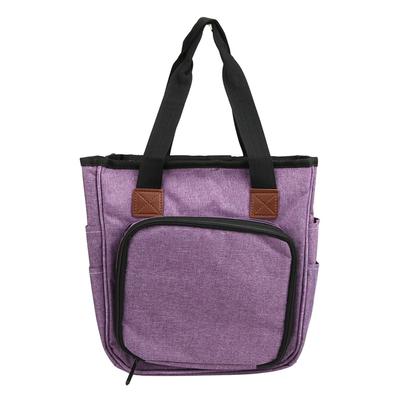 Bolsa de almacenamiento para tejer de tela Oxford Organizador de agujas de ganchillo y tejer Suministros de costura Morado