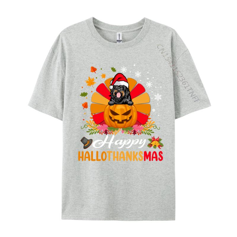 Portuguese Water Dog Hallothanksmas Halloween Fall Christmas T Shirts For Men Short Sleeve Tops Designs Tees Pure Cotton