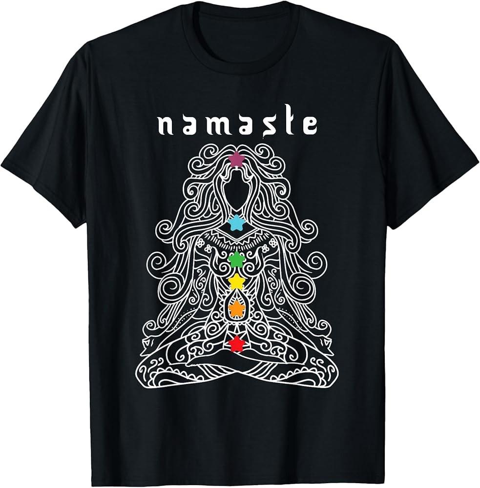 

Namaste Design Yoga Pose with Chakra Awesome Gift TShirt Unisex T-Shirt XXXL