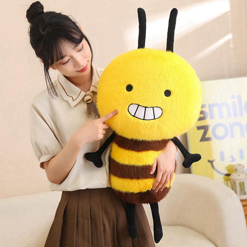 Cute Simulation Yellow Bee Doll Plush Toy Little Bee Doll Children's Soothing Rag Doll Birthday Gift
