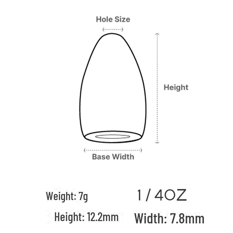 LUREPEAK Tungsten Bullet Sinking Fishing Weight - Anti-Line-Hurt, Long-Distance Casting, Anti-Hang Design