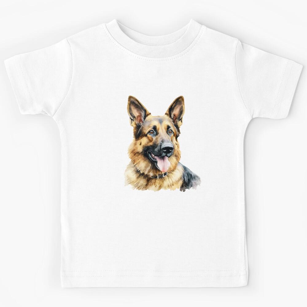 Watercolor German Shepherd Kids T-Shirt 100