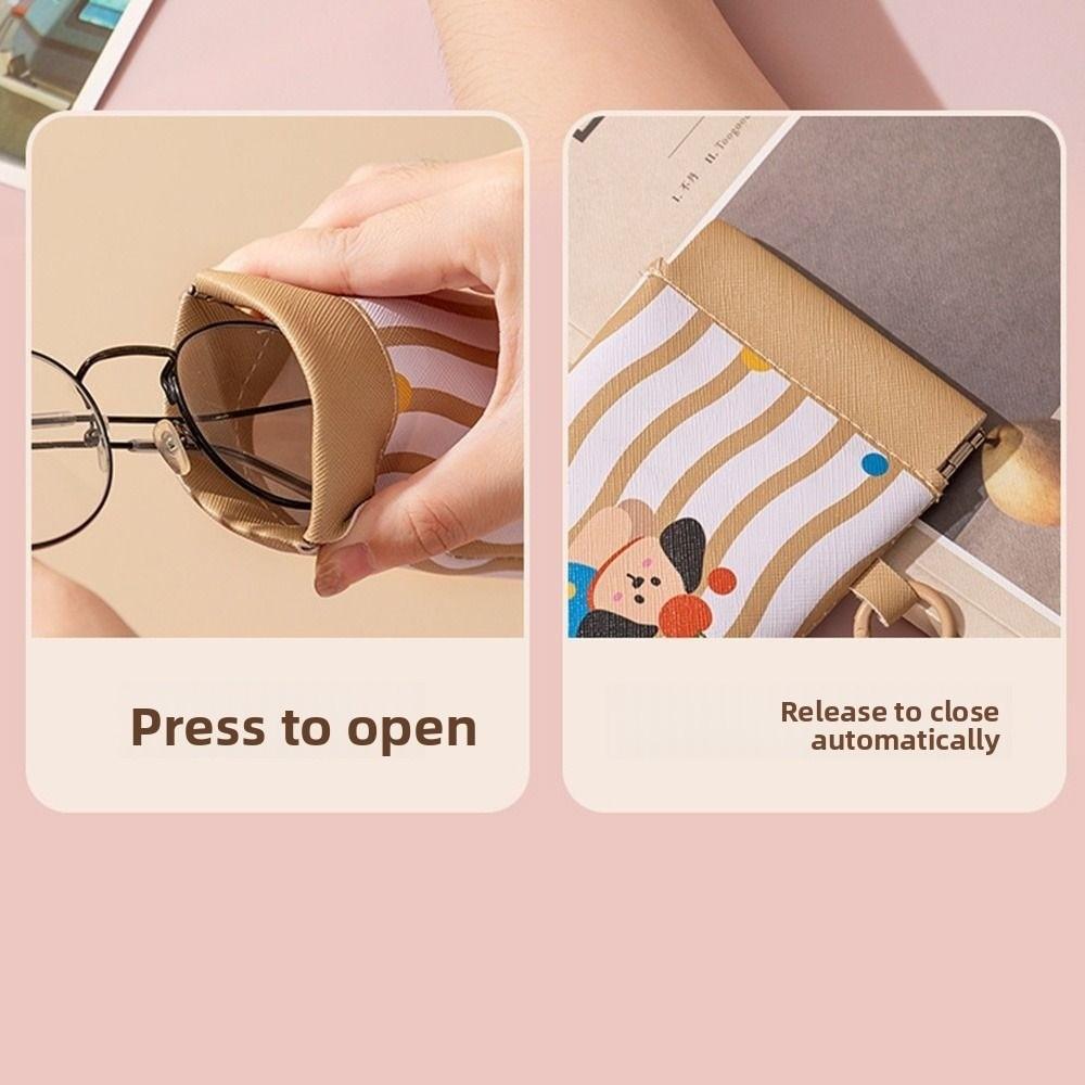2Pcs Dustproof Self-closing Glasses Storage Bag Cartoon Sunglasses Protective Cover  Travel