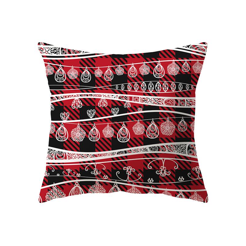 Weihnachtsthema-Elch-Druckmuster-Polyester-Kissenbezug für Zuhause, Wohnzimmer, Sofa, Dekoration, quadratischer Kissenbezug