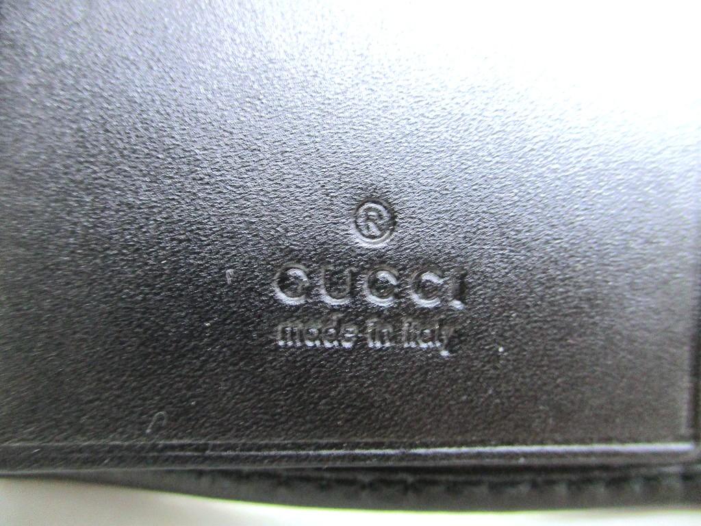 Authentic GUCCI GG Imprimee Black Leather 6 Pics Key Chain #b056  Open box