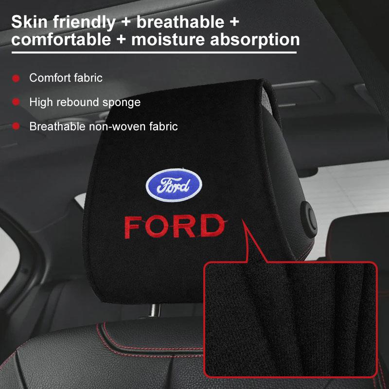 1/2pcs Car Accessories Seat Headrest Protective Covers For Ford Focus Mondeo Kuga Fiesta MK7 Escort Explorer Edge 2 4 MK2 MK4