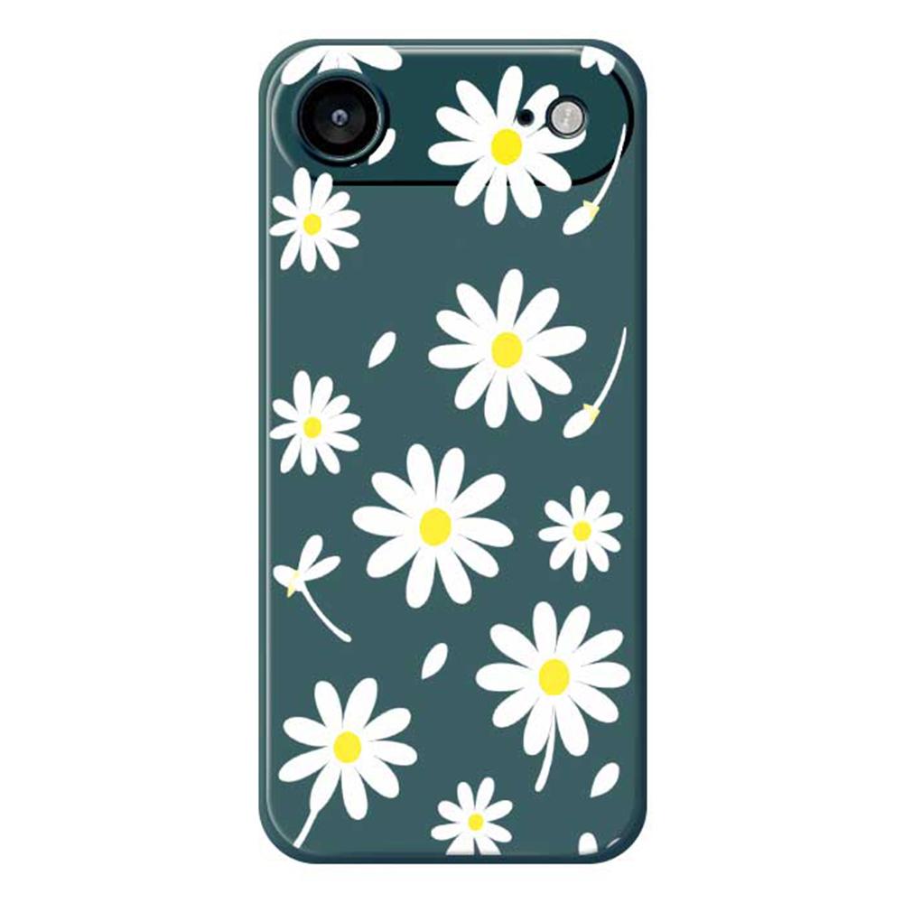 For iPhone 17 Air Case White Daisy Pattern Printing Straight Edge TPU Phone Back Cover