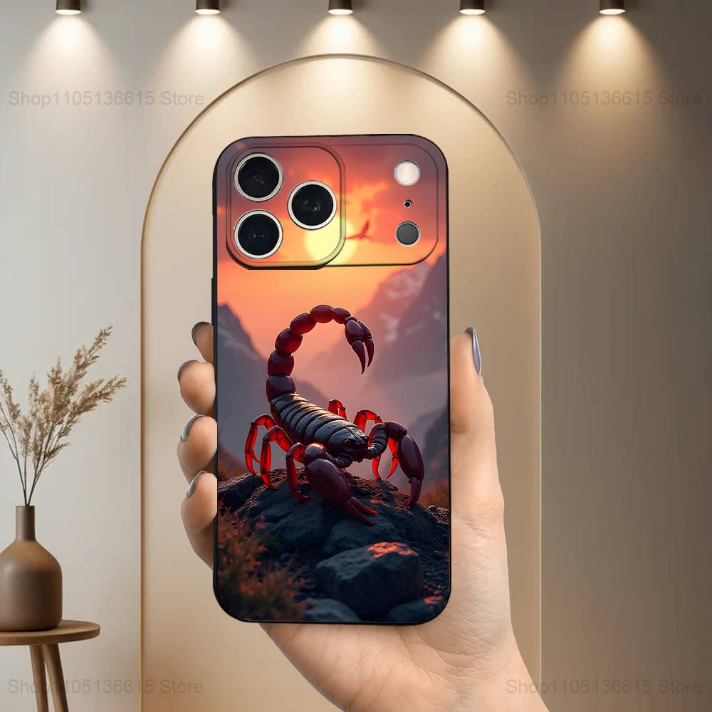 Cool Myth Art Scorpion For iPhone 13,16,11,14,17,12,15,Plus,Pro Max,XS,X,XR,SE,Mini,8,7,Phone Case Soft Silicone Black
