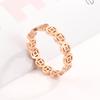 Fashion Rose Gold Color Cute Coin Tail Rings for Woman Hollow Stainless Steel Charm Jewelry Chinese Style Prevent Girl Gifts