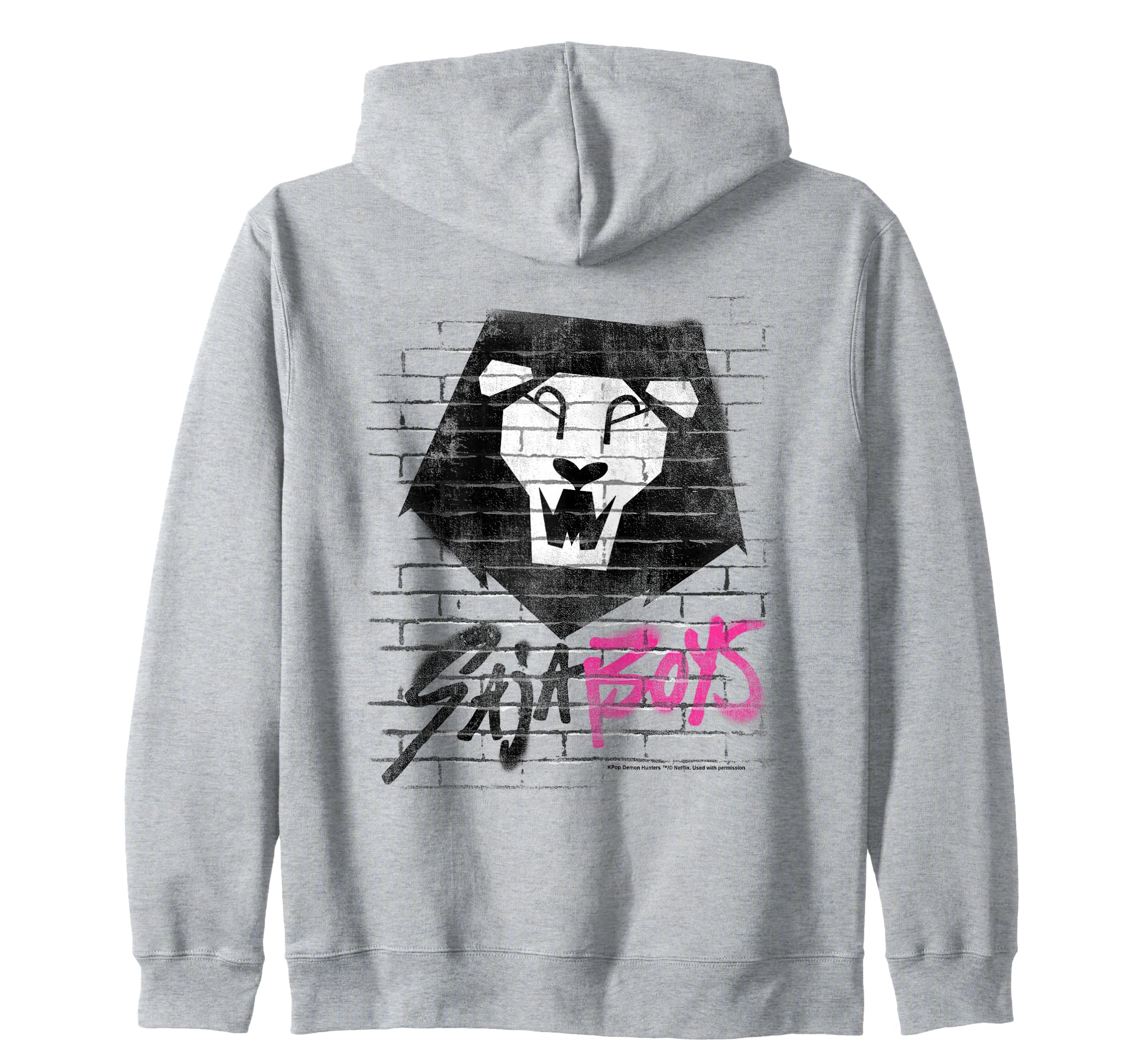 

KPop Demon Hunters Saja Boys Graffiti Wall Zip Hoodie чёрный