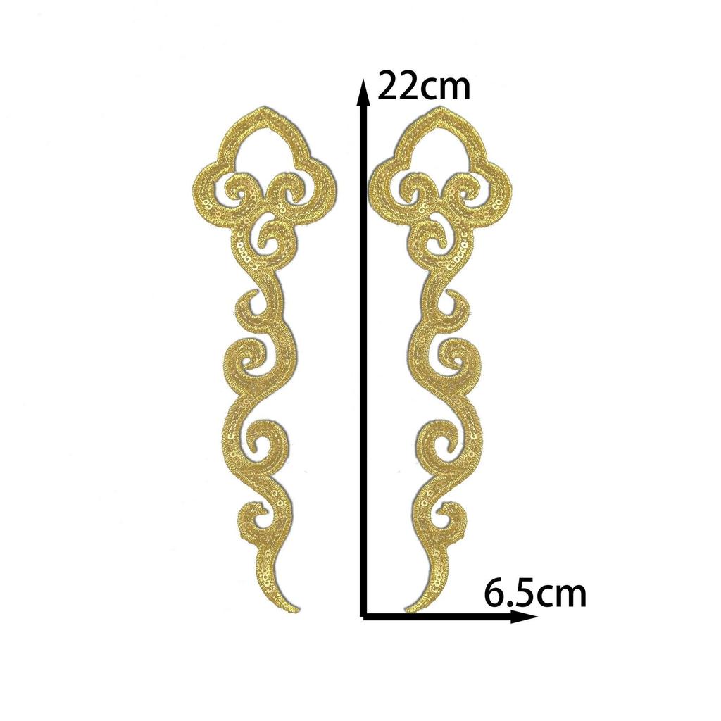 Gold And Silver Stage Opera Embroidery Diy Clothing Accessories Cloth Stickers Ancient Clothing Sequins Ironing Clothing Ethnic Decorative Decals