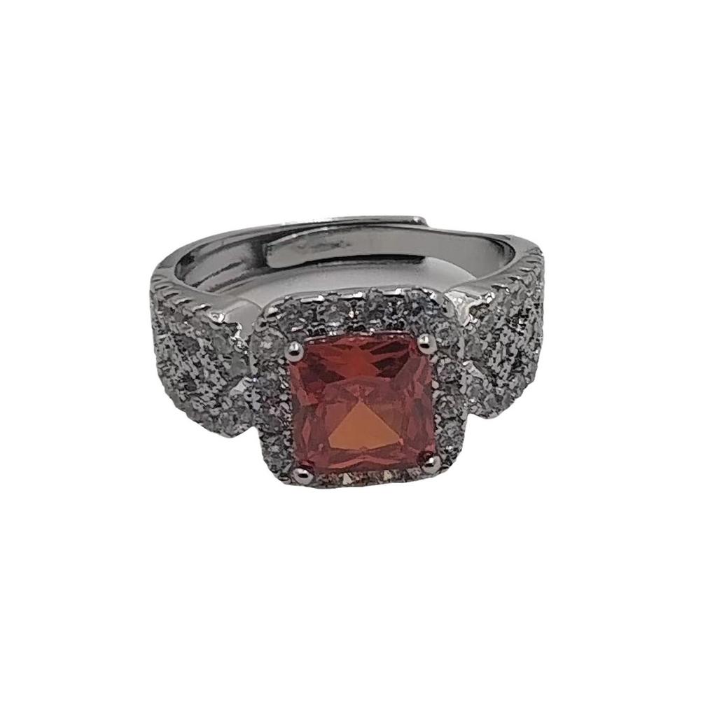 Fashion Accessories Princess Square Bag Zircon Jewelry Ring Women'S Diamond Ring Trend High Carbon Diamond Ring