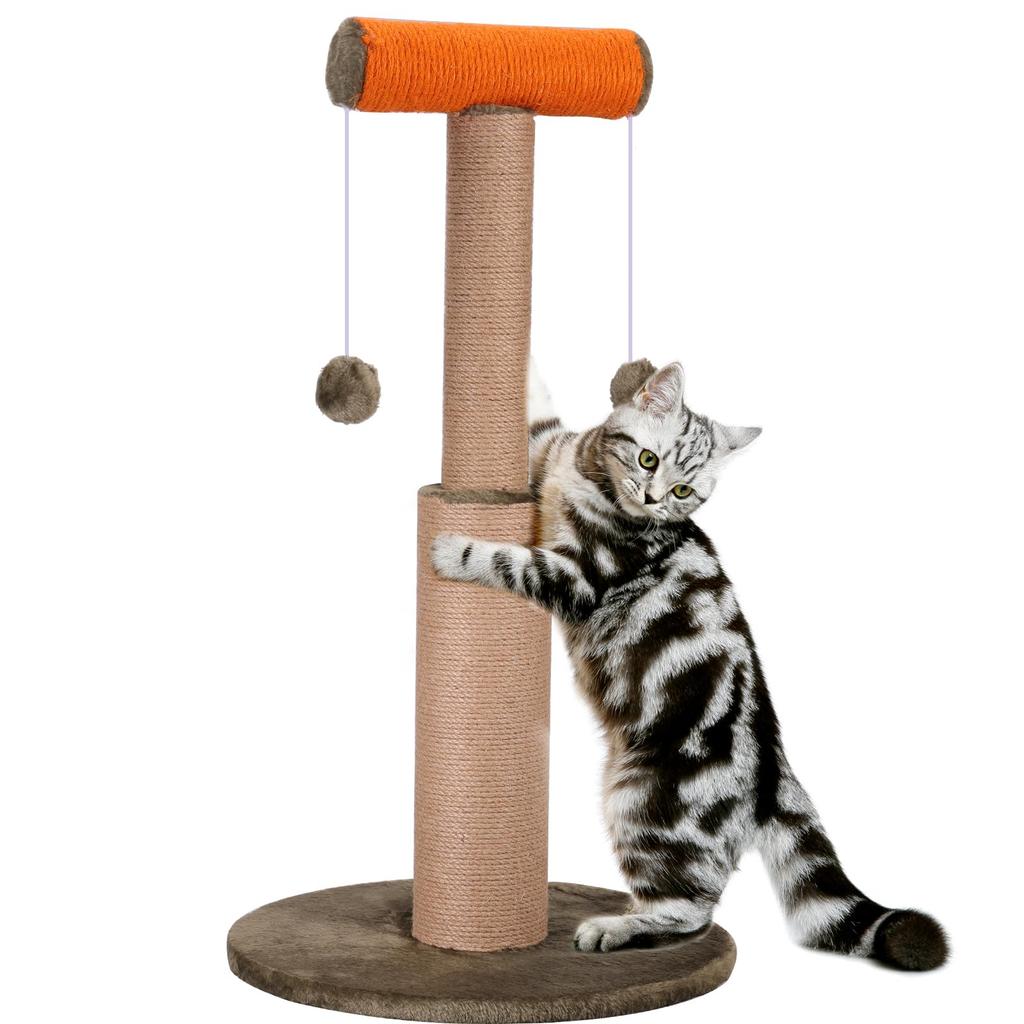 SCHITEC Afiador de Unhas de Gato Extra 75cm Feito de Sisal Natural Vertical Vem com Bola de Gato Afiador de Unhas de Gato Gato Afiador de Unhas de Gato Adequado para