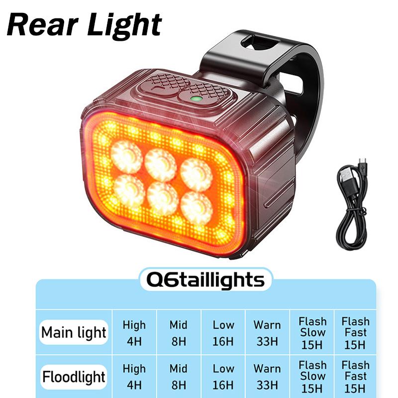 LED Bike Light Front and Rear Bicycle Lights Type-C Charging Bicycle Headlight Taillights Waterproof Road Mountain Bike Lam