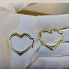 Simple Hollow Love Earrings Small Fresh Wild Metal Peach Heart Earrings Cute Female Jewelry Earrings