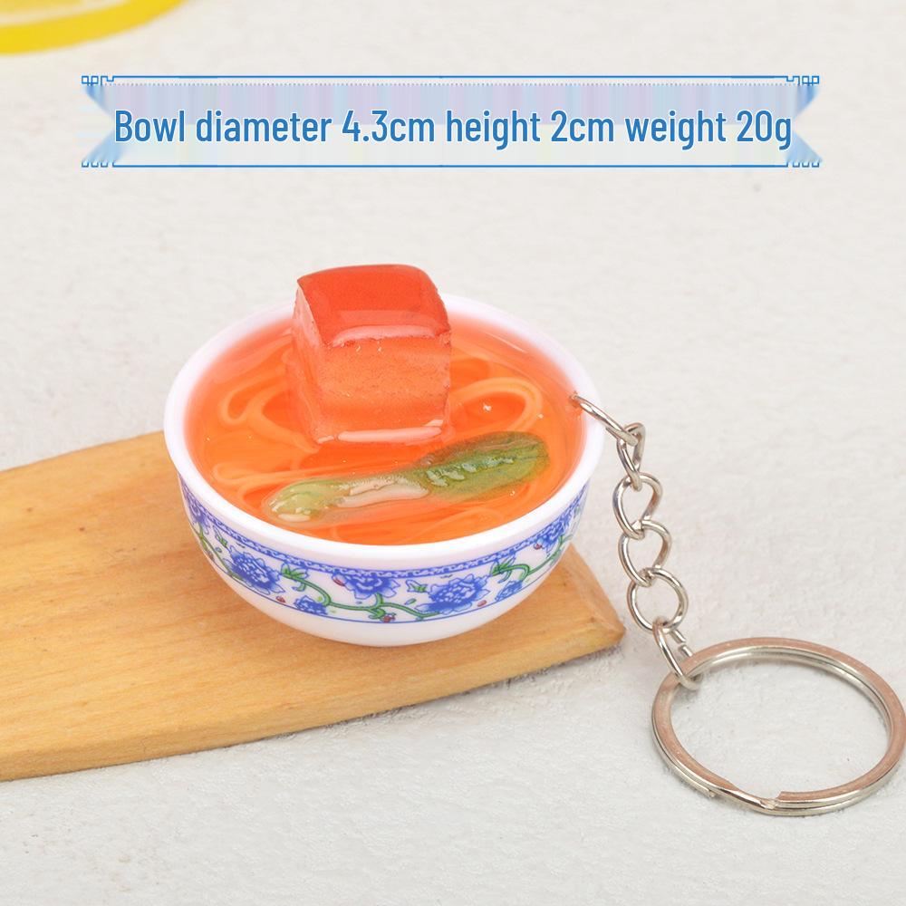 Chinese-Style Edible Toy Keychain: 4cm Simulation Food Bowl Pendant Gift