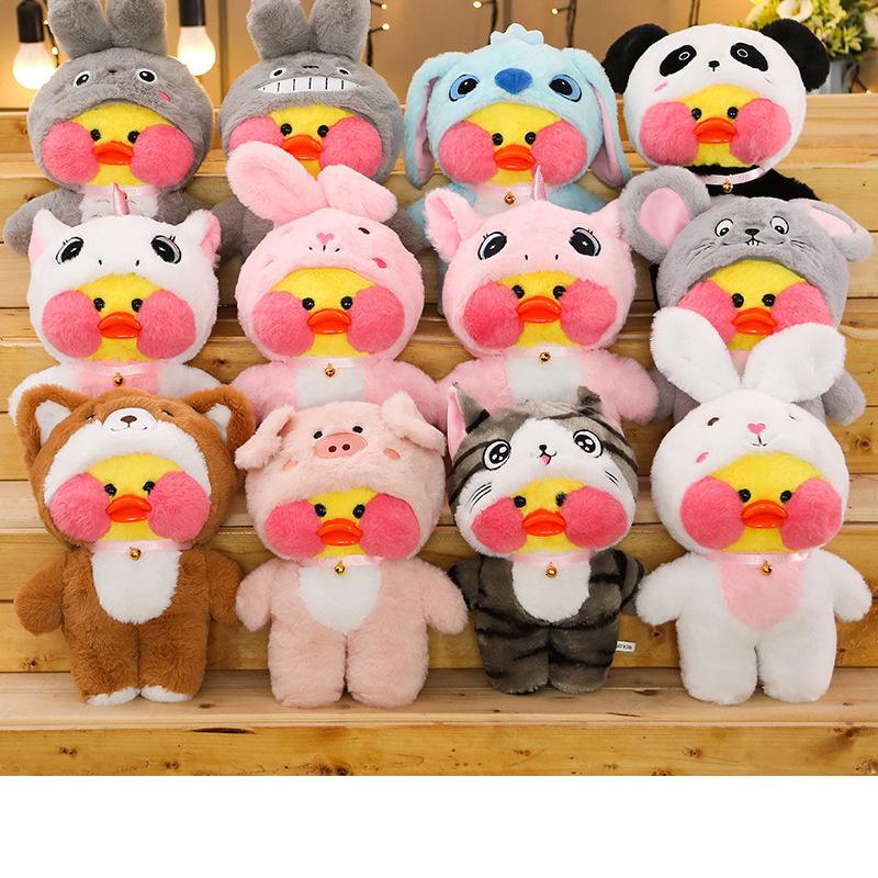 30cm Süße Lalafanfan Verwandlung Ente Plüschtier Cartoon Kawaii Ente Stofftier Weiche Tierpuppen Kinderspielzeug Geburtstagsgeschenk für G
