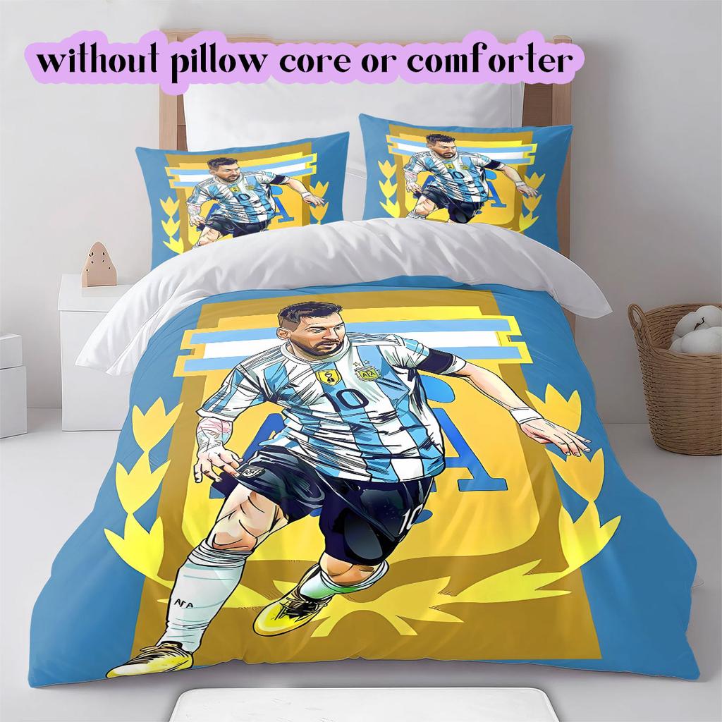 Biancheria da letto con motivo calcistico AFA, Set copripiumino Copripiumino Federa Regalo di Compleanno per la Casa (1*copripiumino+2*federe,senza imbottitura)