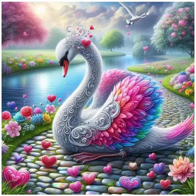Diamond Painting Vollquadrat Schwan 5D Diamantstickerei Verkauf Tiere Bilder aus Strasssteinen Blume Diamantmosaik