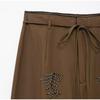 Mode Stickerei Hosen Frauen Retro Mittlere Taille Breite Bein Schnürhose Weibliche Sommer Herbst Lose Street Pant