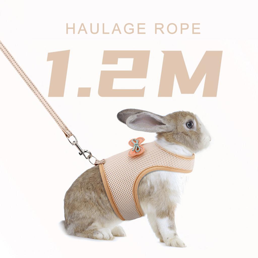 Adjustable Rabbit Harness Leash Set Breathable Mesh Vest for Small Pet Chinchillas Hamsters Guinea Pigs Pet Walking Gear